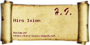 Hirs Ixion névjegykártya